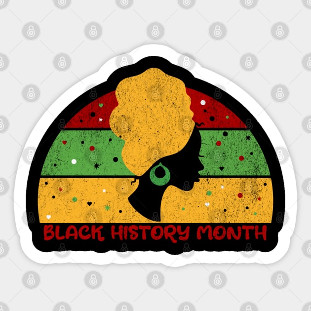 Retro Black History Month African Woman Sticker by HolidayBug